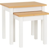Ludlow Nest Of Tables White/Oak Effect